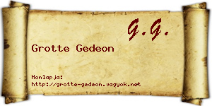 Grotte Gedeon névjegykártya
